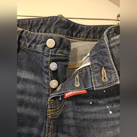 DSquared2 Dark Blue Ripped Jeans - Picture 3 of 5